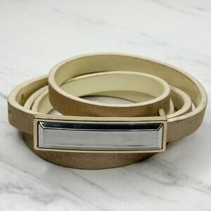 Skinny Reversible Metallic Belt Size Medium M Large L Womens